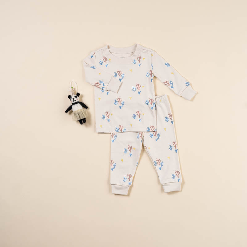 Long Sleeve Pajama Set Pima Cotton - Cactus Birch