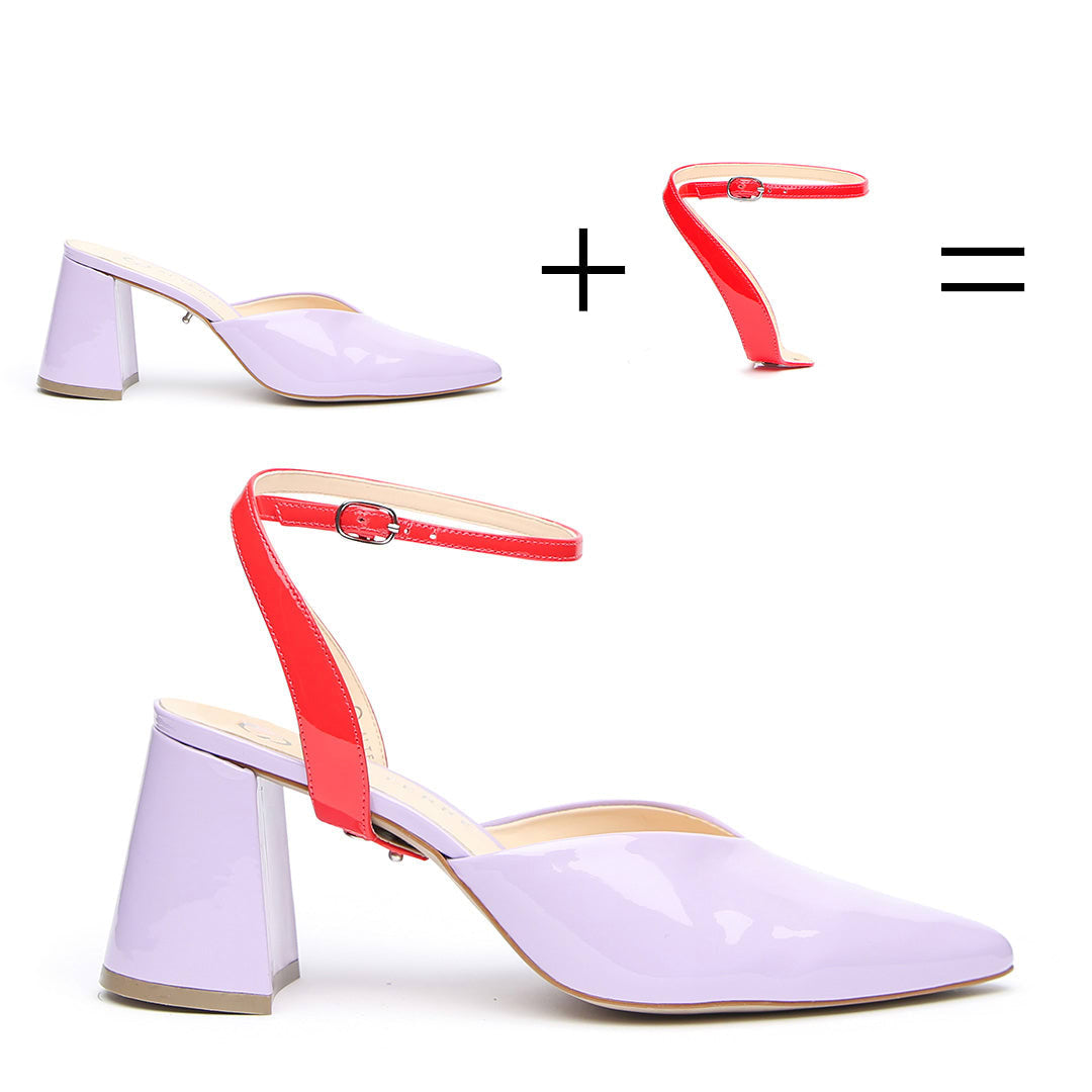 Lilac Gloss V Mule + Marilyn Red Gloss - Lilac