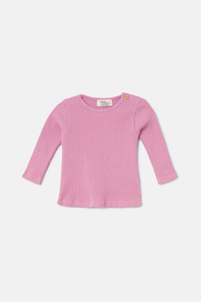 Soft Rib Baby Sweater - Pink
