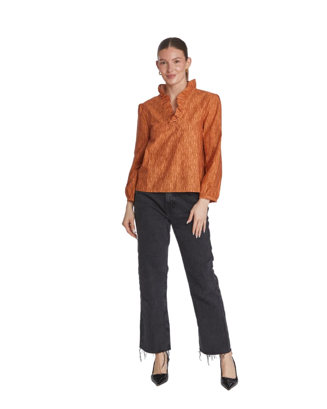 Gabrielle Top - Brown Stripes