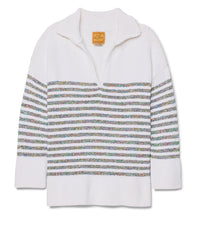 Hadley Striped Polo - White