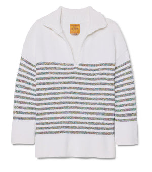 Hadley Striped Polo - White