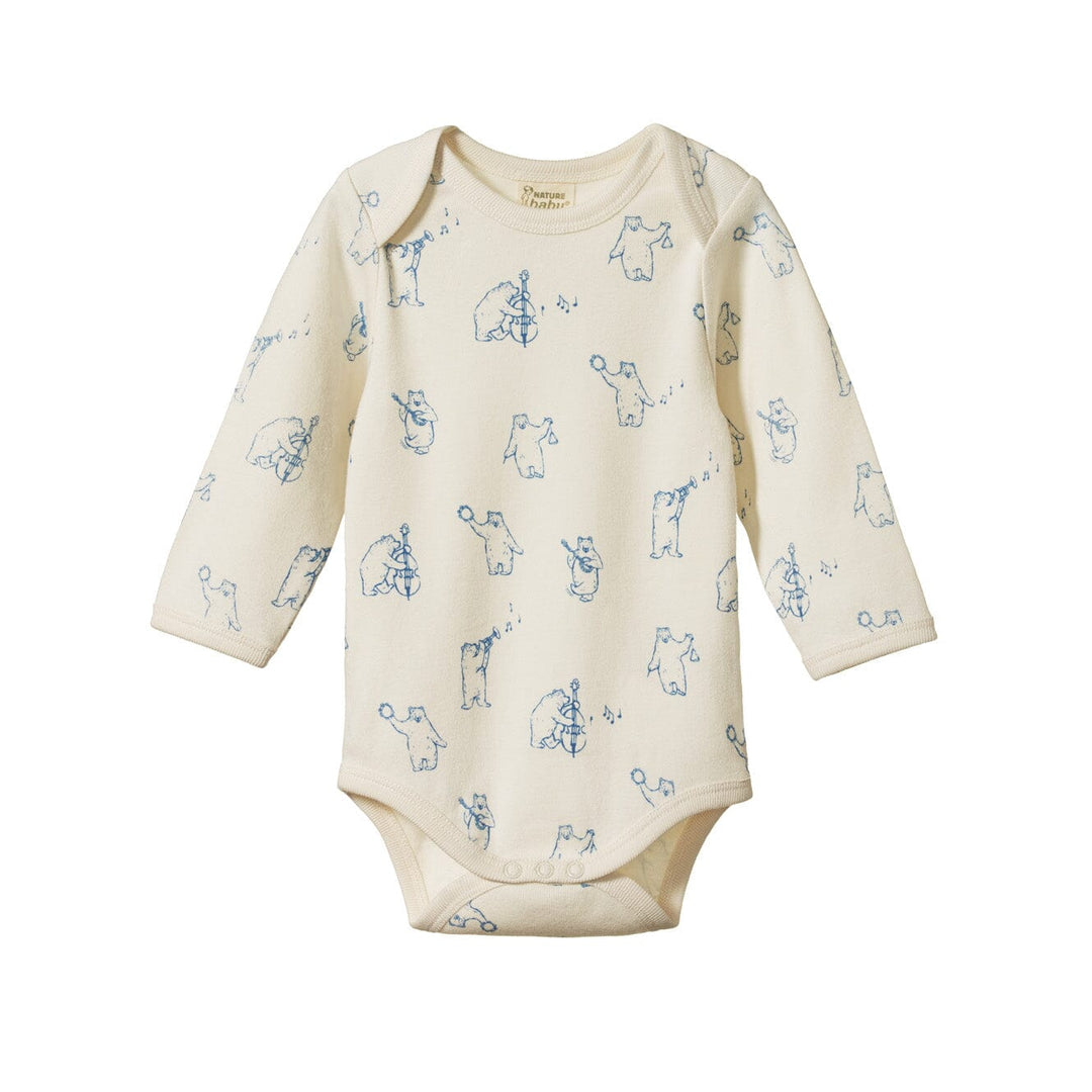 Long Sleeve Bodysuit - Bluegrass Bears Print Bodysuits + Onesies Nature Baby 