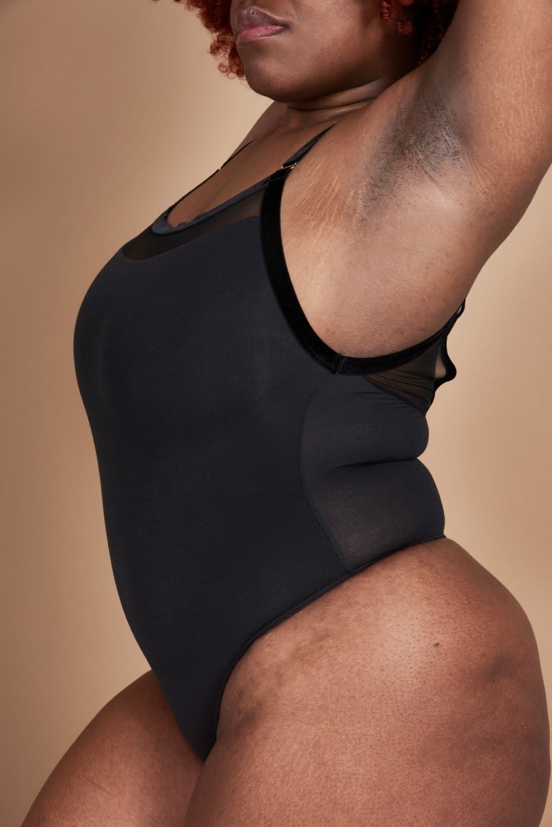 Never Imitate Strappy Bodysuit - Black