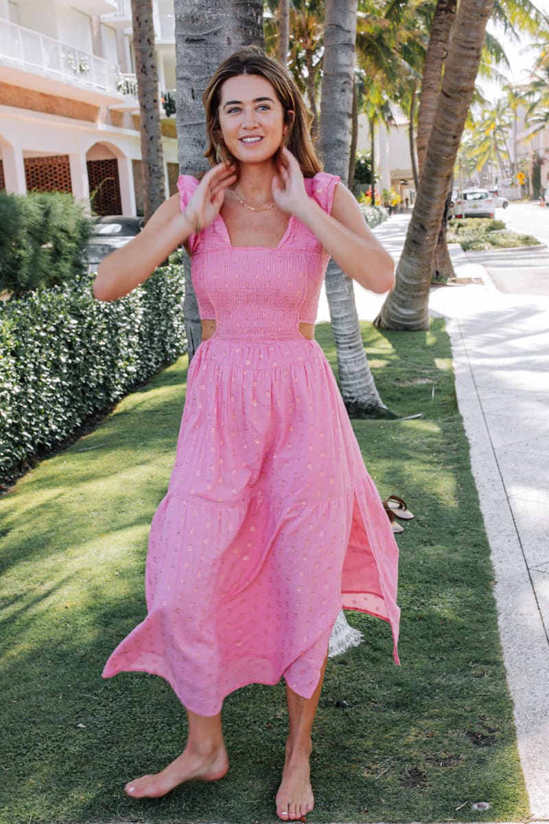 Lauren Dress - Pink Lurex