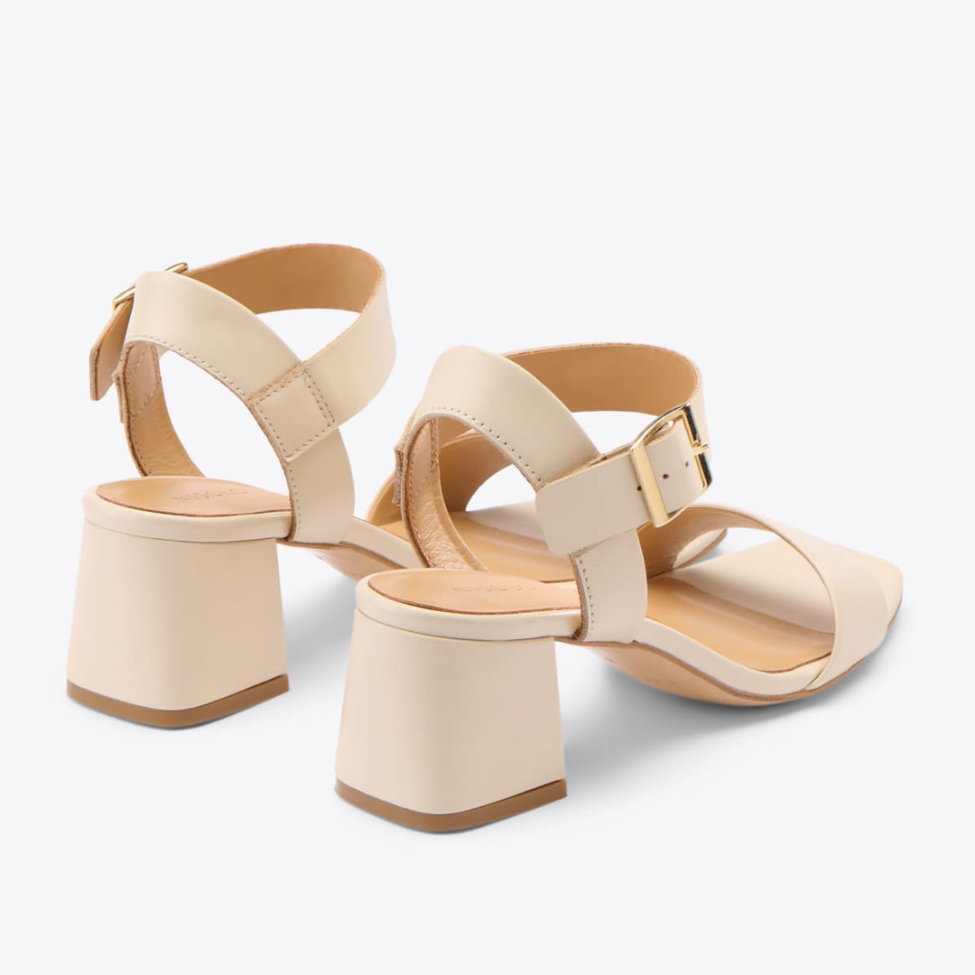 Stella Go-To Block Heel Sandal - Bone