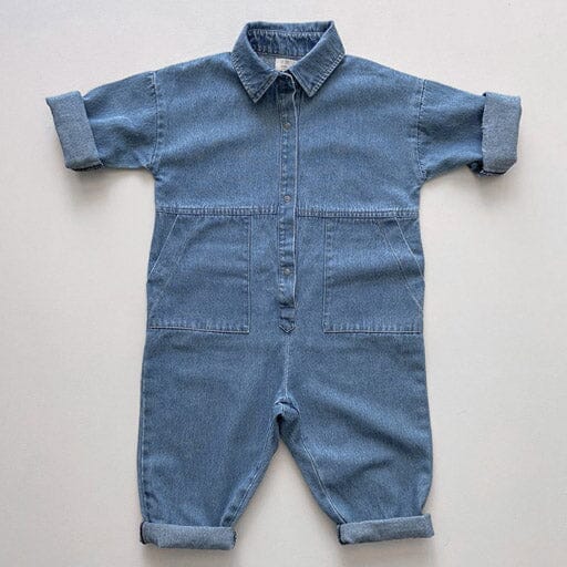 The Denim Boiler Suit - Light Denim Playsuits The Simple Folk 