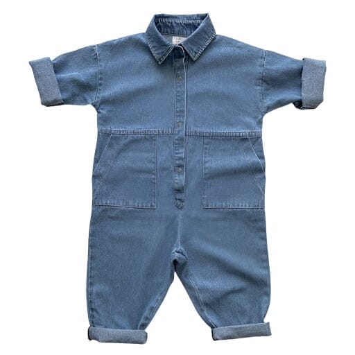 The Denim Boiler Suit - Light Denim Playsuits The Simple Folk 