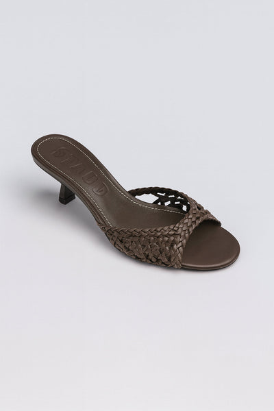 Brigitte Knotted Woven Mules - Espresso
