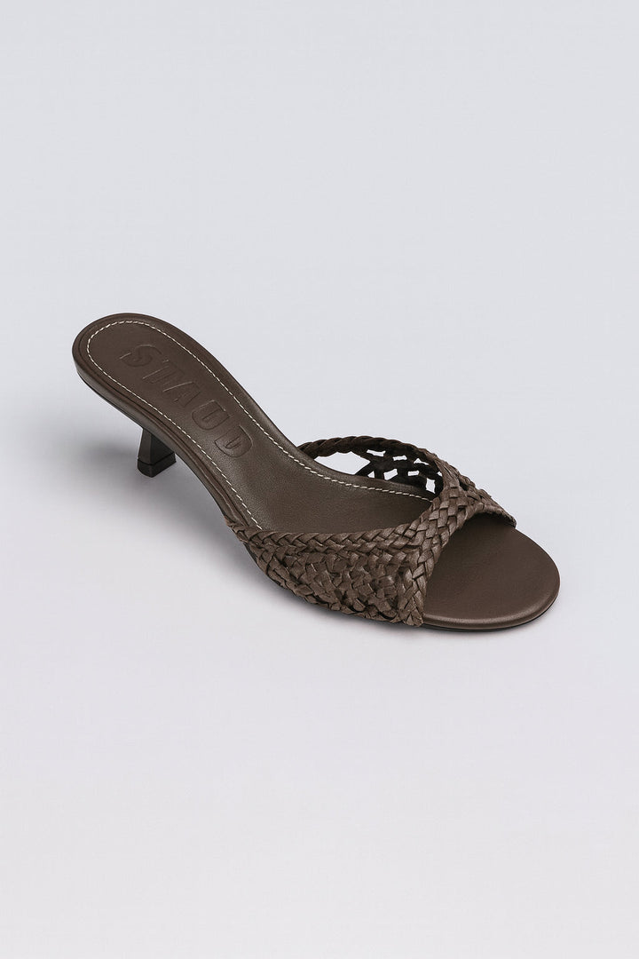 Brigitte Knotted Woven Mules - Espresso
