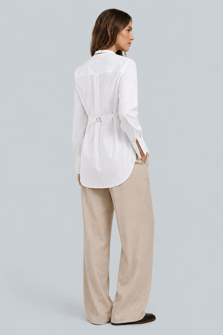 Layered Halter Shirt - White