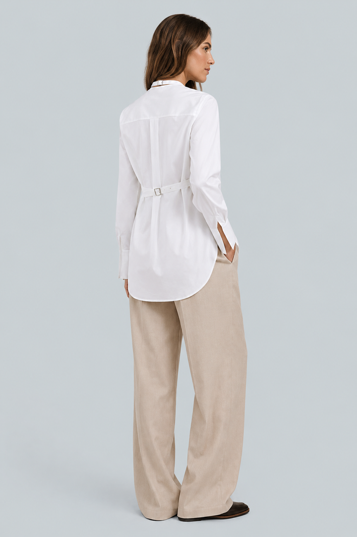 Layered Halter Shirt - White