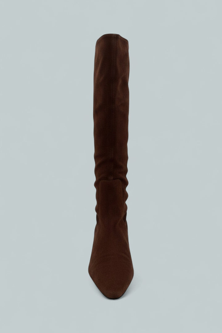 Wally Flat Boots - Mahogany Suede
