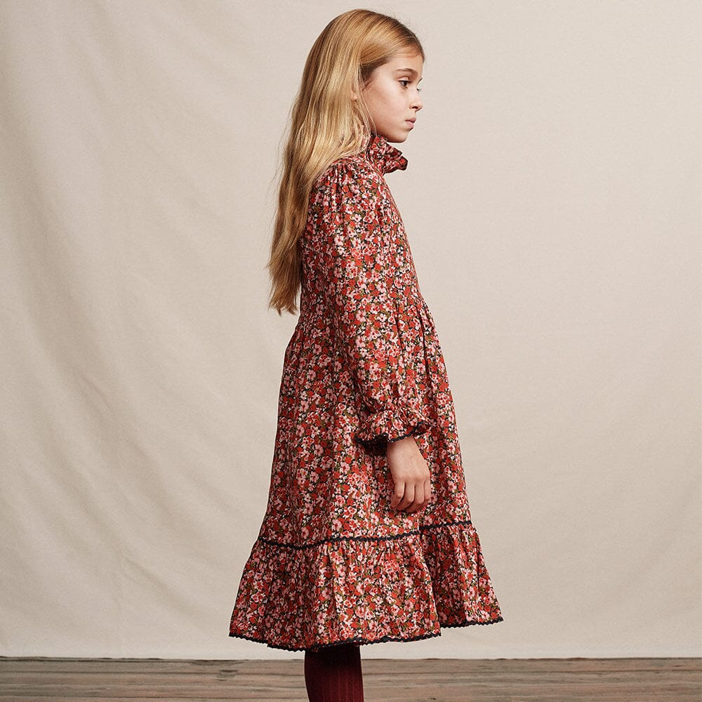 Laura Dress - Crimson Floral Dresses + Skirts Bebe Organic