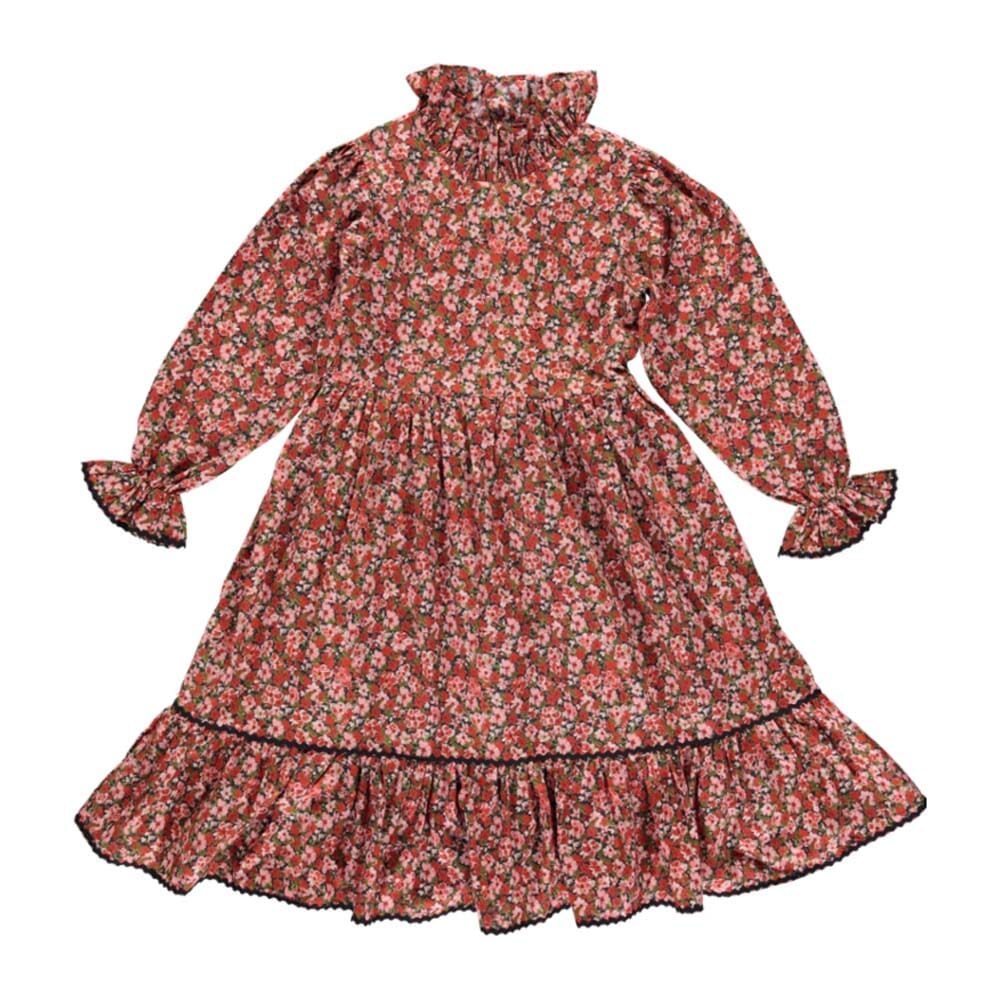 Laura Dress - Crimson Floral Dresses Bebe Organic