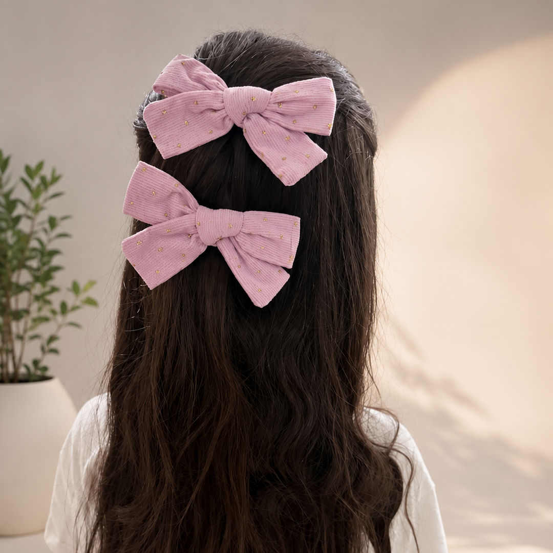 Golden Dot Bow Clips (Set of 2)