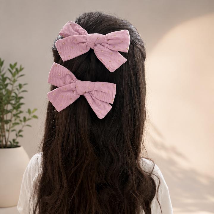 Golden Dot Bow Clips (Set of 2)