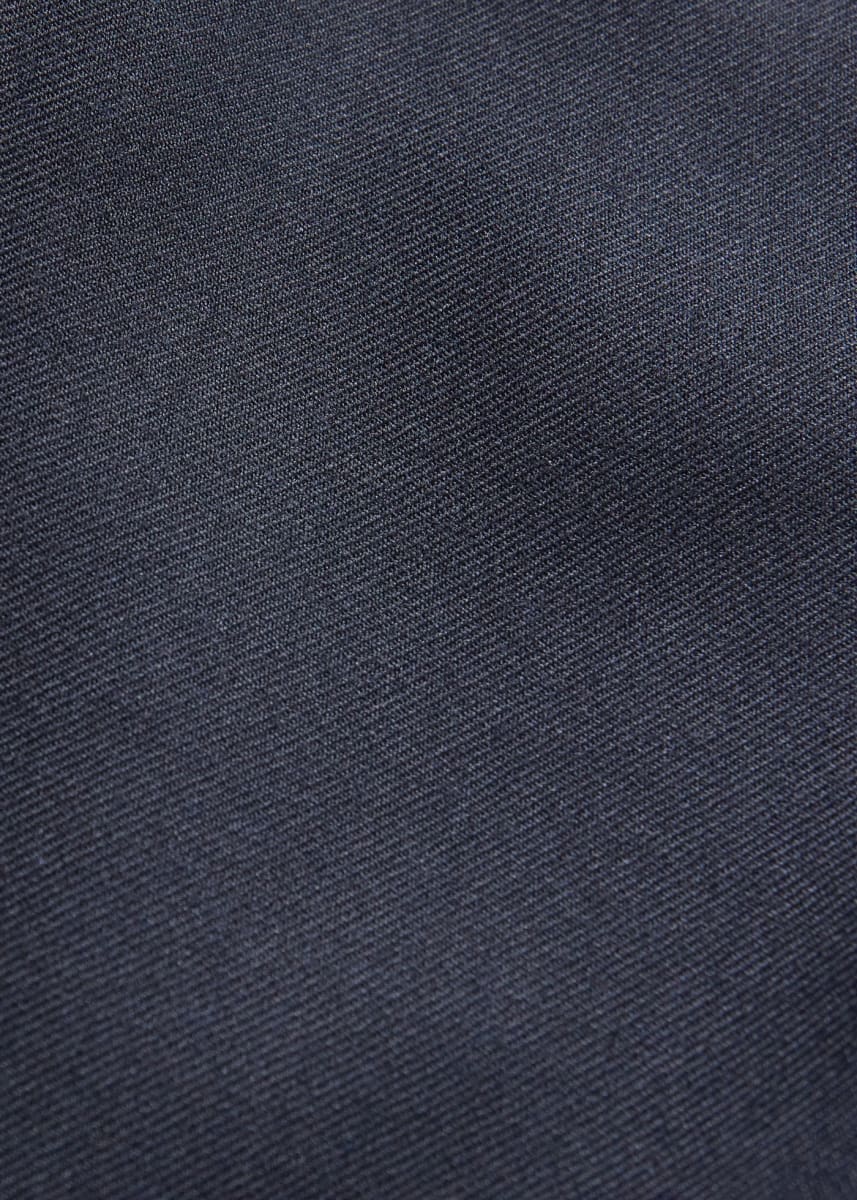 Wool Pleated Front Wool Dress Trouser - Navy