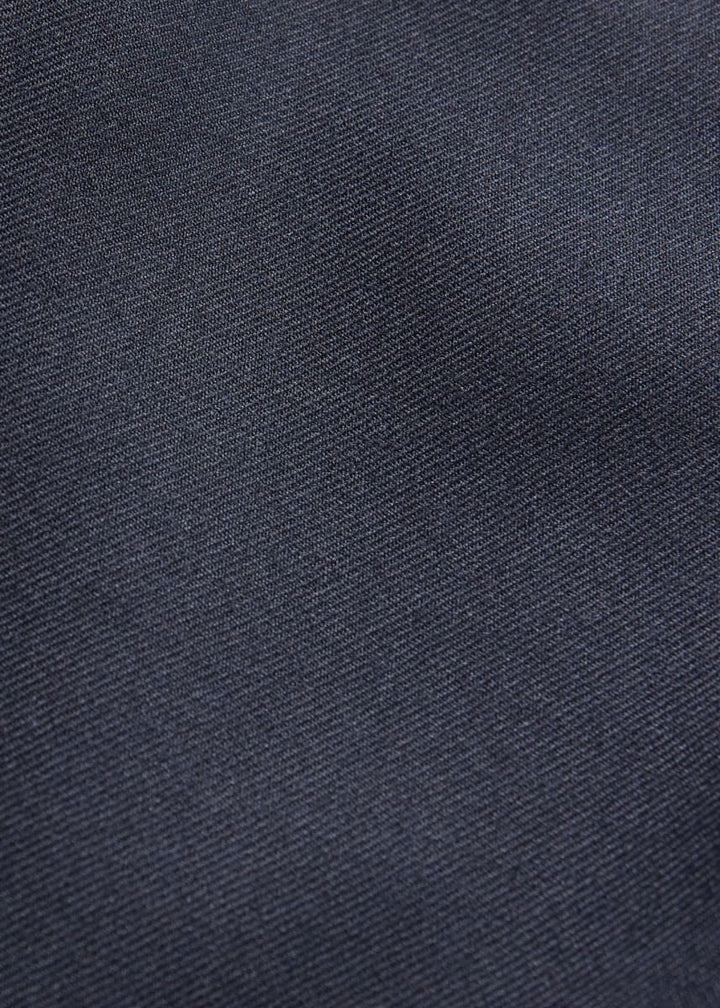 Wool Pleated Front Wool Dress Trouser - Navy