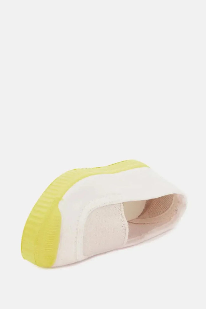 Slip-on vegan baby sneakers - Pink yellow