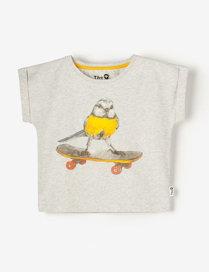 Organic Cap Sleeve Tee - Skateboard Birdie