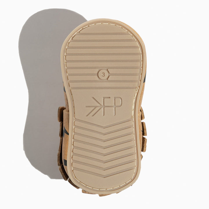 Weathered Brown Lightning Moccasin Baby Shoe