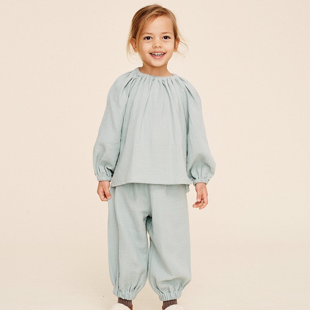 Liilu Blouse & Lou Pants - Aqua Grey Sets Liilu 