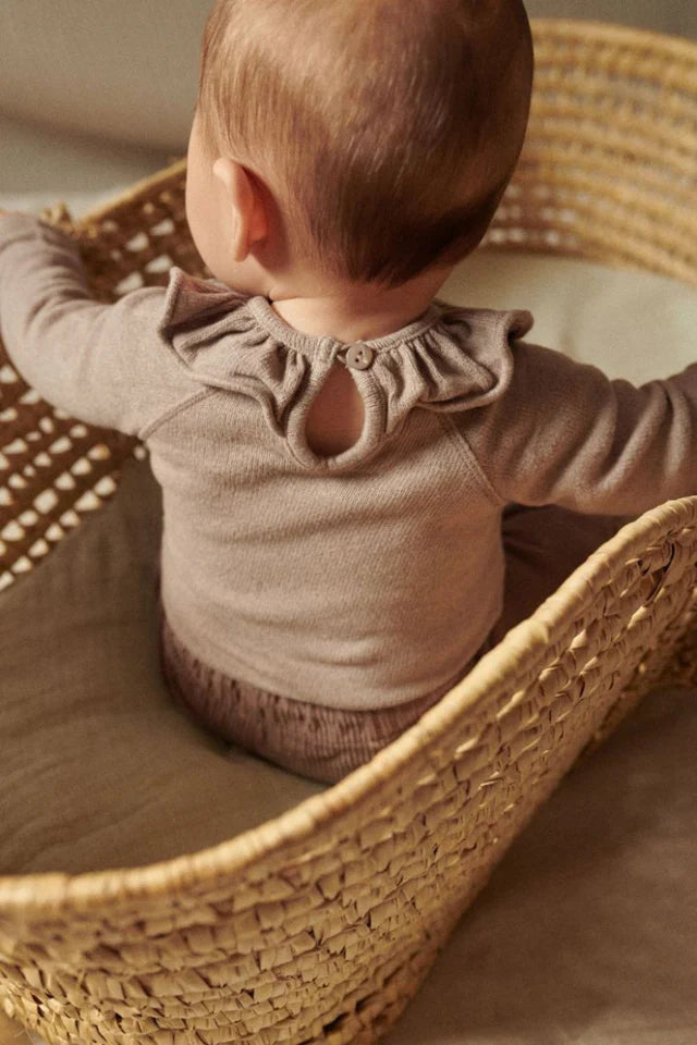 Knit Baby Bodysuit - Taupe