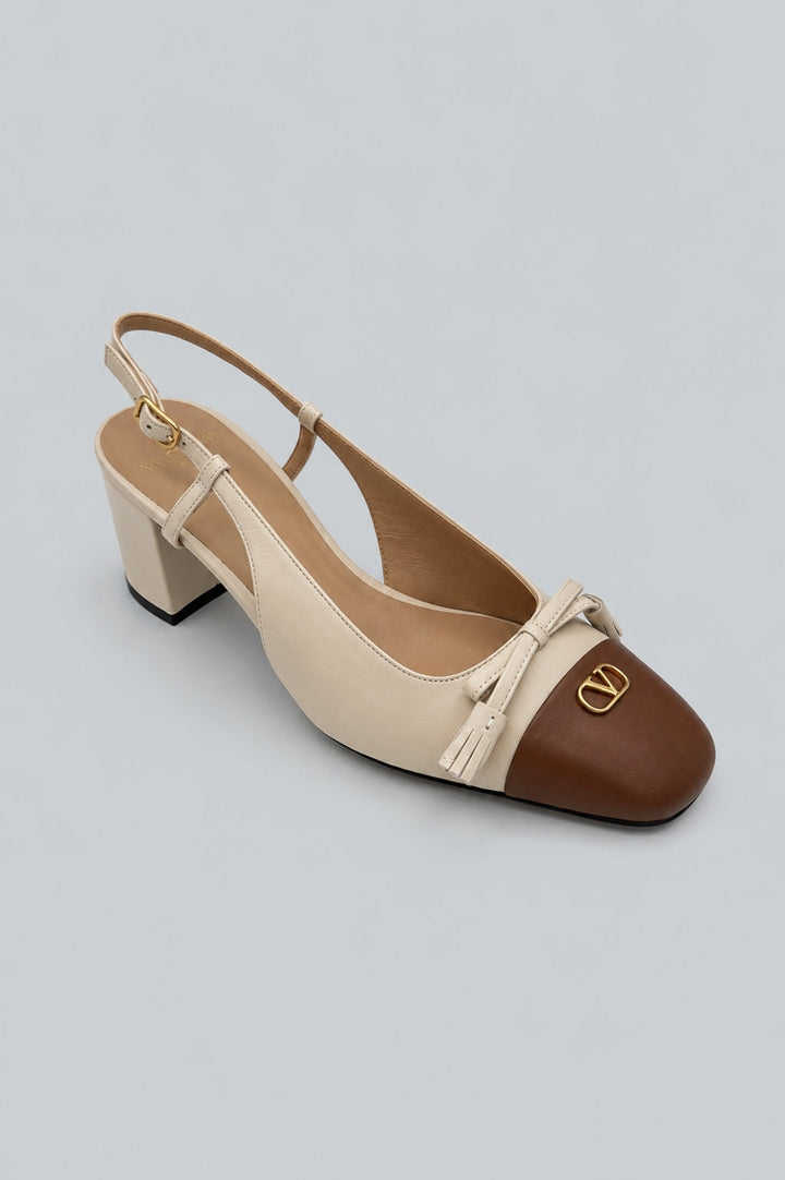 Garavani Vlogo Valet Du Roi Slingback Pumps - Tobacco