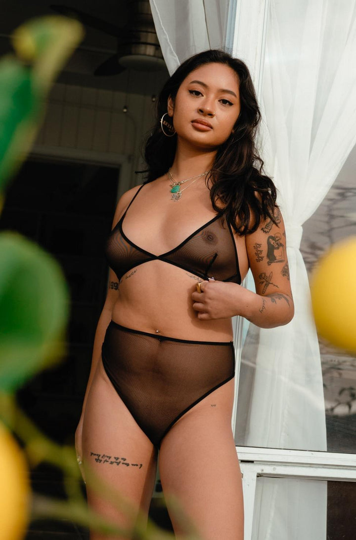 Georgie High Thong - Black