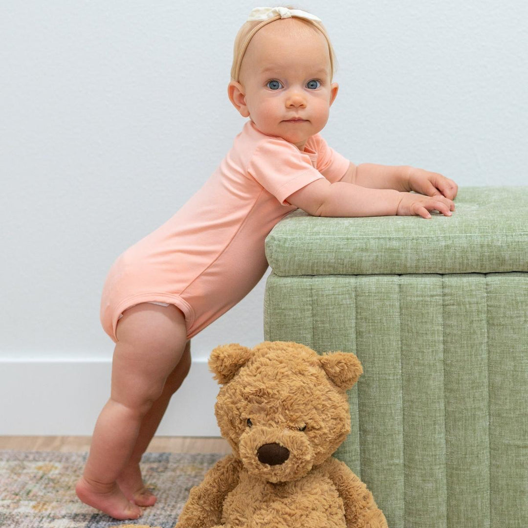 Short Sleeve Body Suit - Apricot