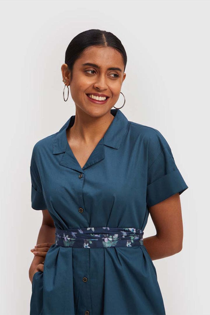 Midi Shirt Dress - Poplin Blue