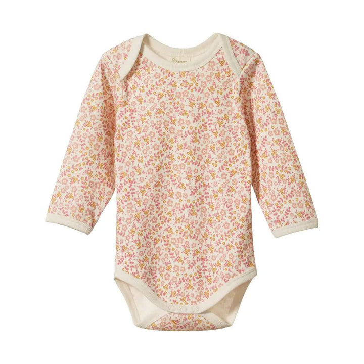 Long Sleeve Bodysuit - Daisy Belle Print Bodysuits + Onesies Nature Baby 