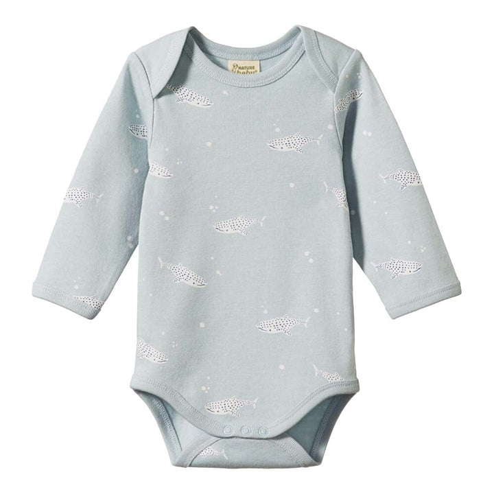 Long Sleeve Bodysuit - Spotted Whale Shark Print Bodysuits + Onesies Nature Baby 