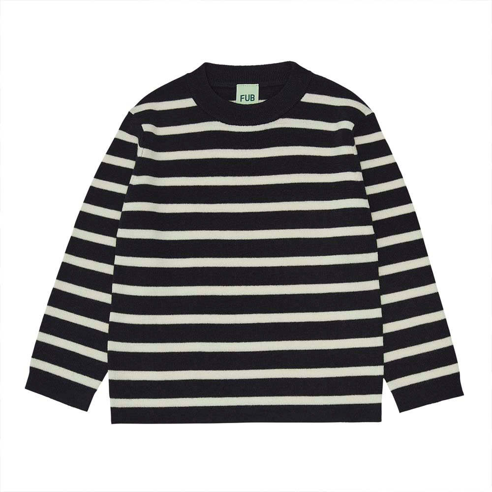 Long Sleeve Sweater Tee - Dark Navy/Ecru