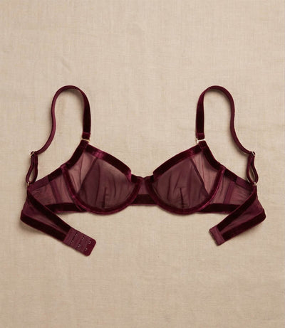 Loud & Proud Demi Bra - Burgundy & Sheer - Bra