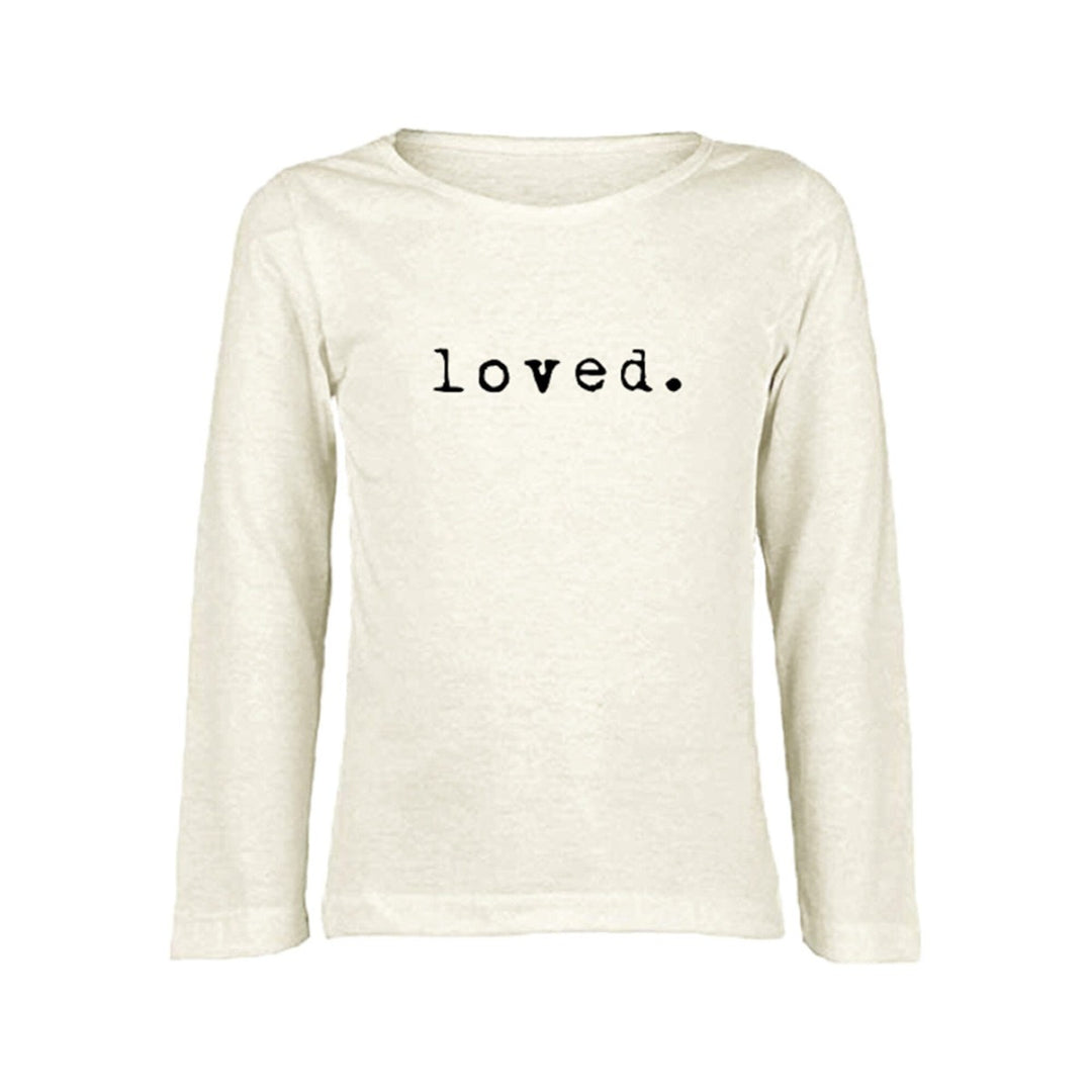 Loved - Organic Long Sleeve Tee - Natural/Black T-Shirts Tenth & Pine 