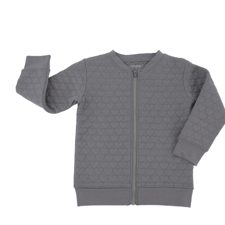 French Terry Hearts Jacket - Lunar Grey