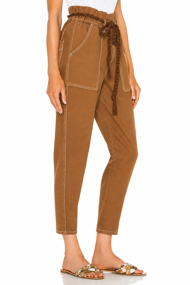 Harlow Paperbag Pants - Brown