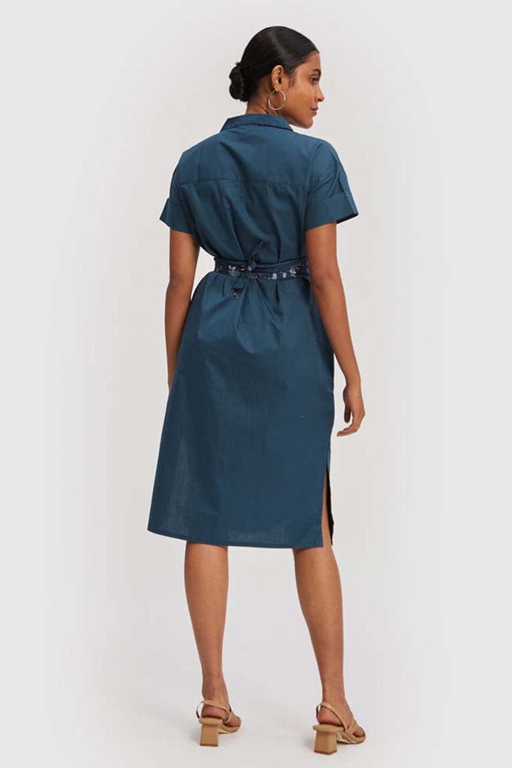 Midi Shirt Dress - Poplin Blue