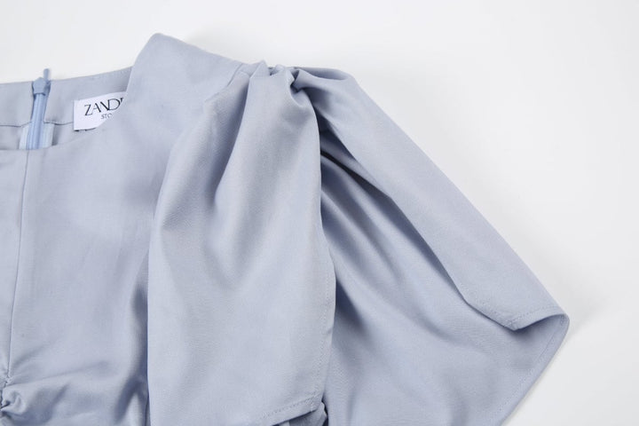 Delphina Ruching Dress - Cornflower Blue
