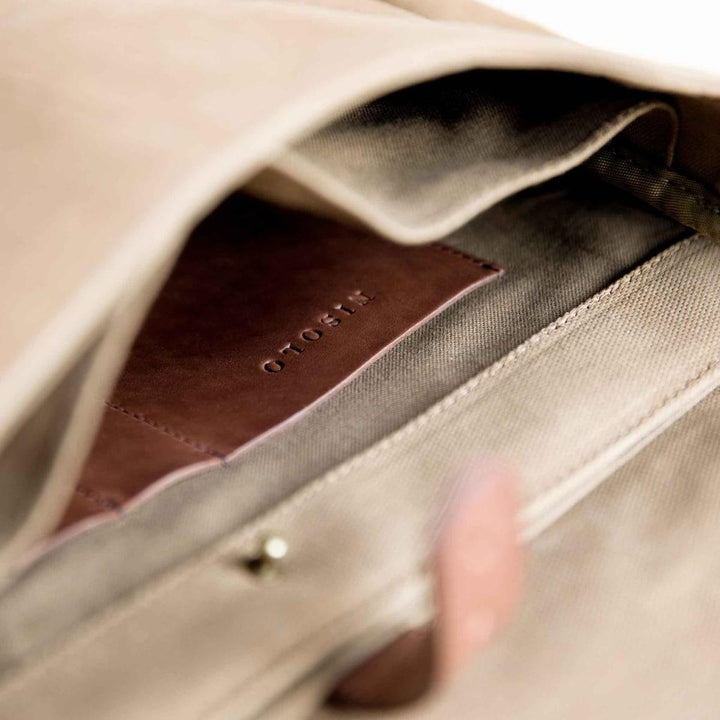 Loreto Messenger Bag Waxed Canvas - Olive - FINAL SALE
