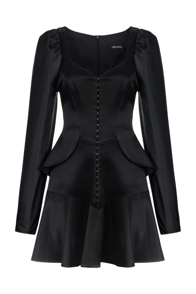 Mini Crepe Dress - Black