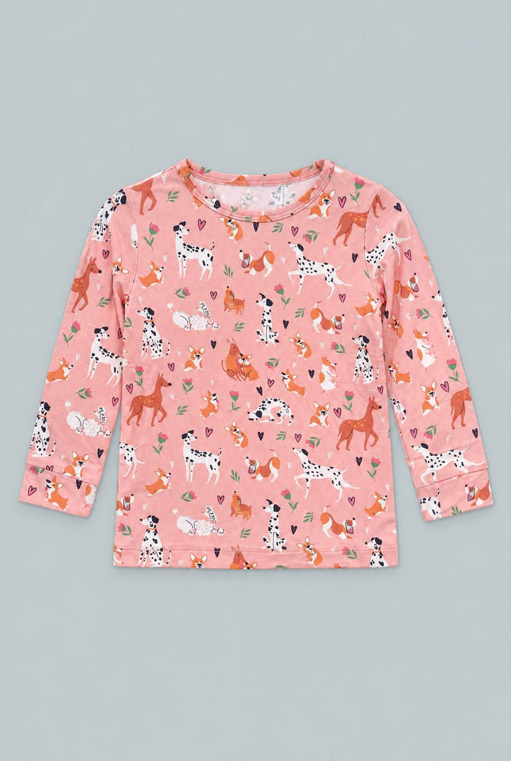Dalmatian Poodle Puppy Big Kid Pajama Set - Puppy Love