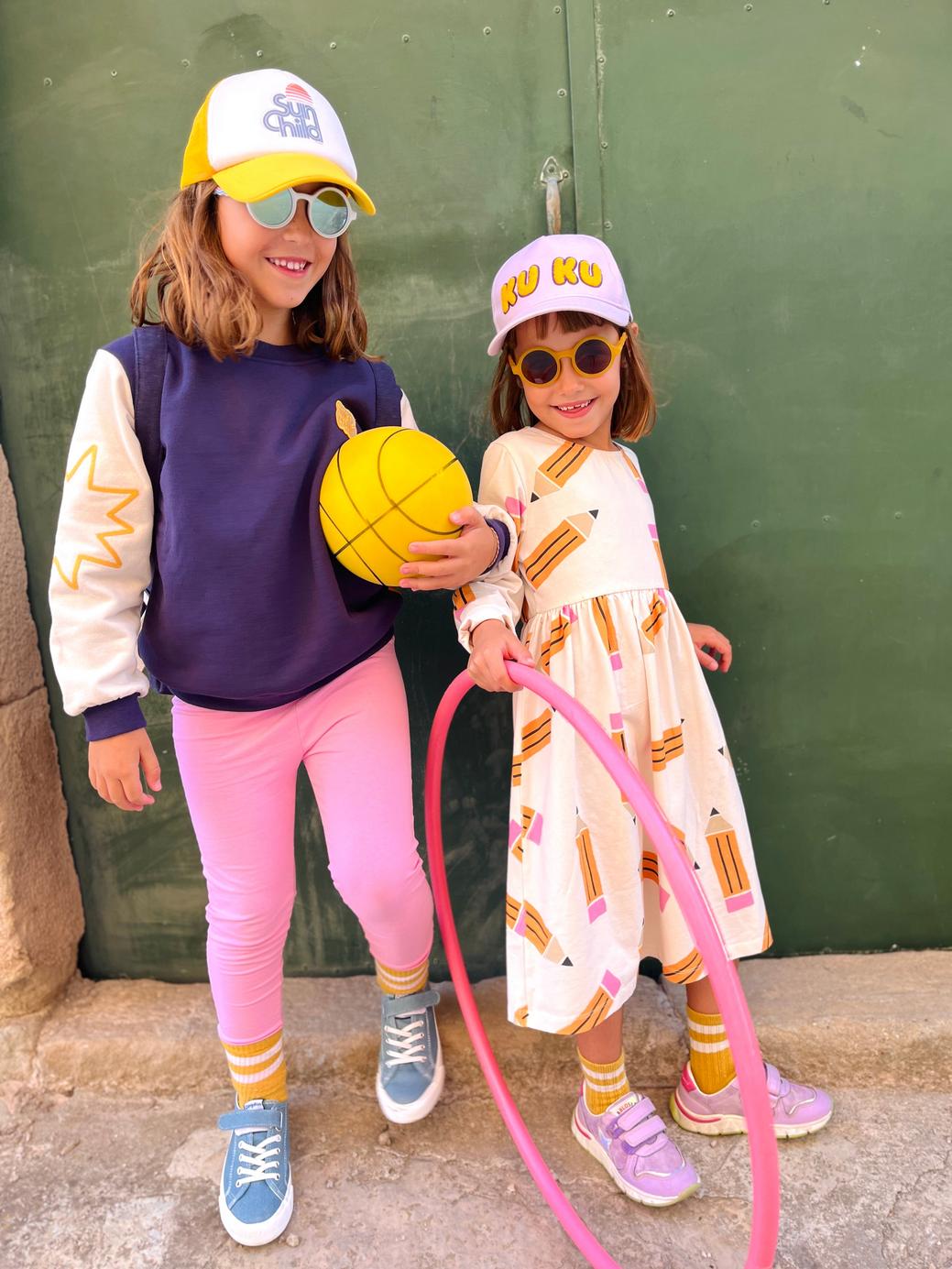 Recycled Cotton Shapes Kid Sweatshirt - Blue Ribbon/natural