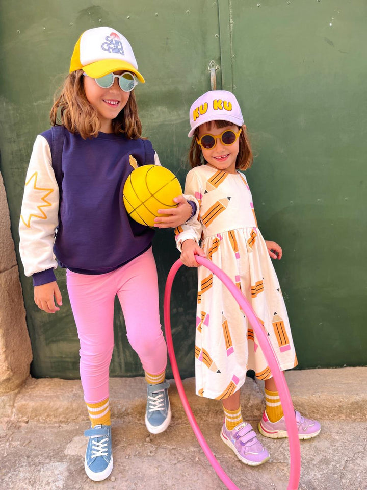 Recycled Cotton Shapes Kid Sweatshirt - Blue Ribbon/natural