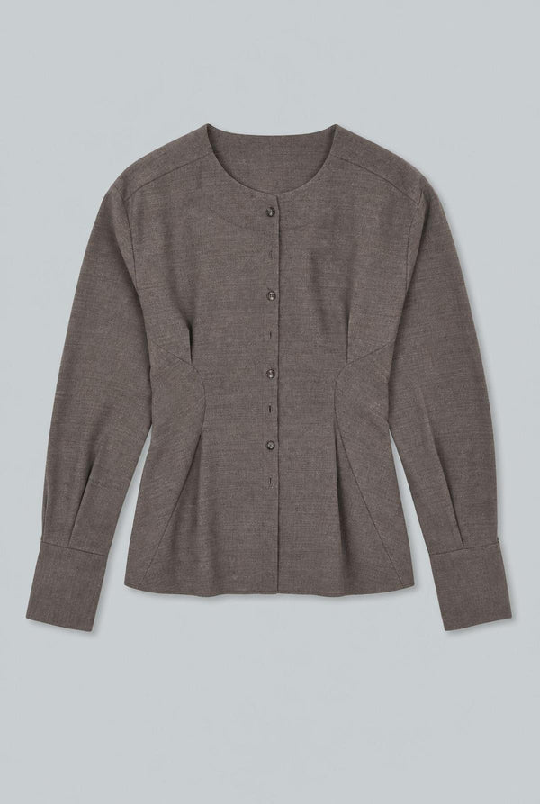 Wool Lavinia Top - Mushroom