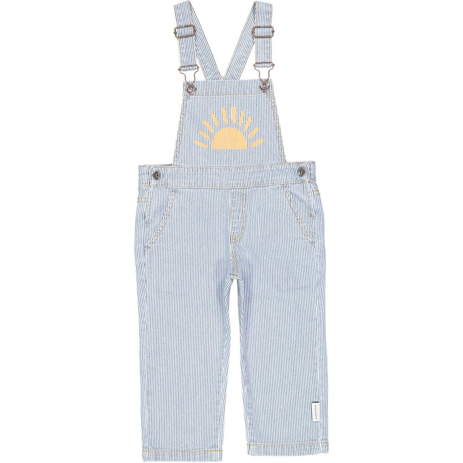 Unisex Dungarees - Washed Little Stripes Denim w/ Sun Print Dungarees Piupiuchick 