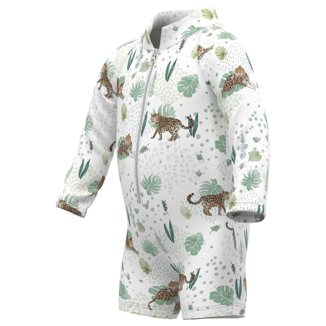 Neutral Zipper Rashguard Romper - Jaguar