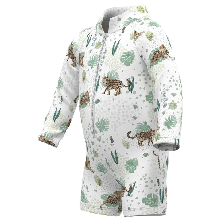 Neutral Zipper Rashguard Romper - Jaguar